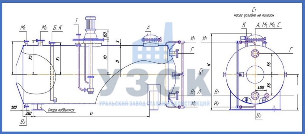 Чертеж емкости ГКК в Белгороде